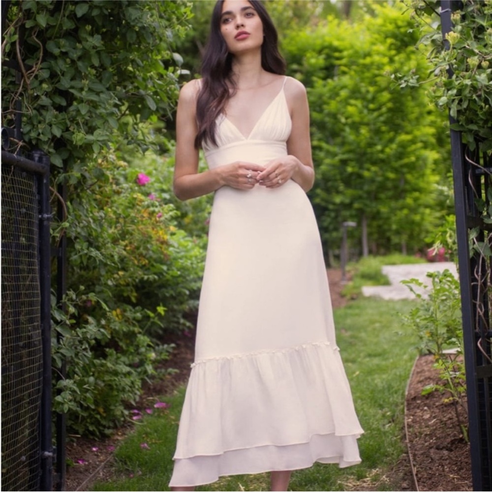 Reformation Chalet Dress - White Reformation Cream Maxi Dress